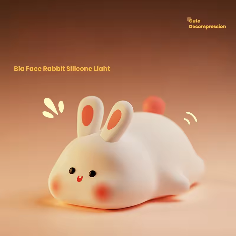 Cute Silicone Rabbit Led Night Lamp-AG00005882