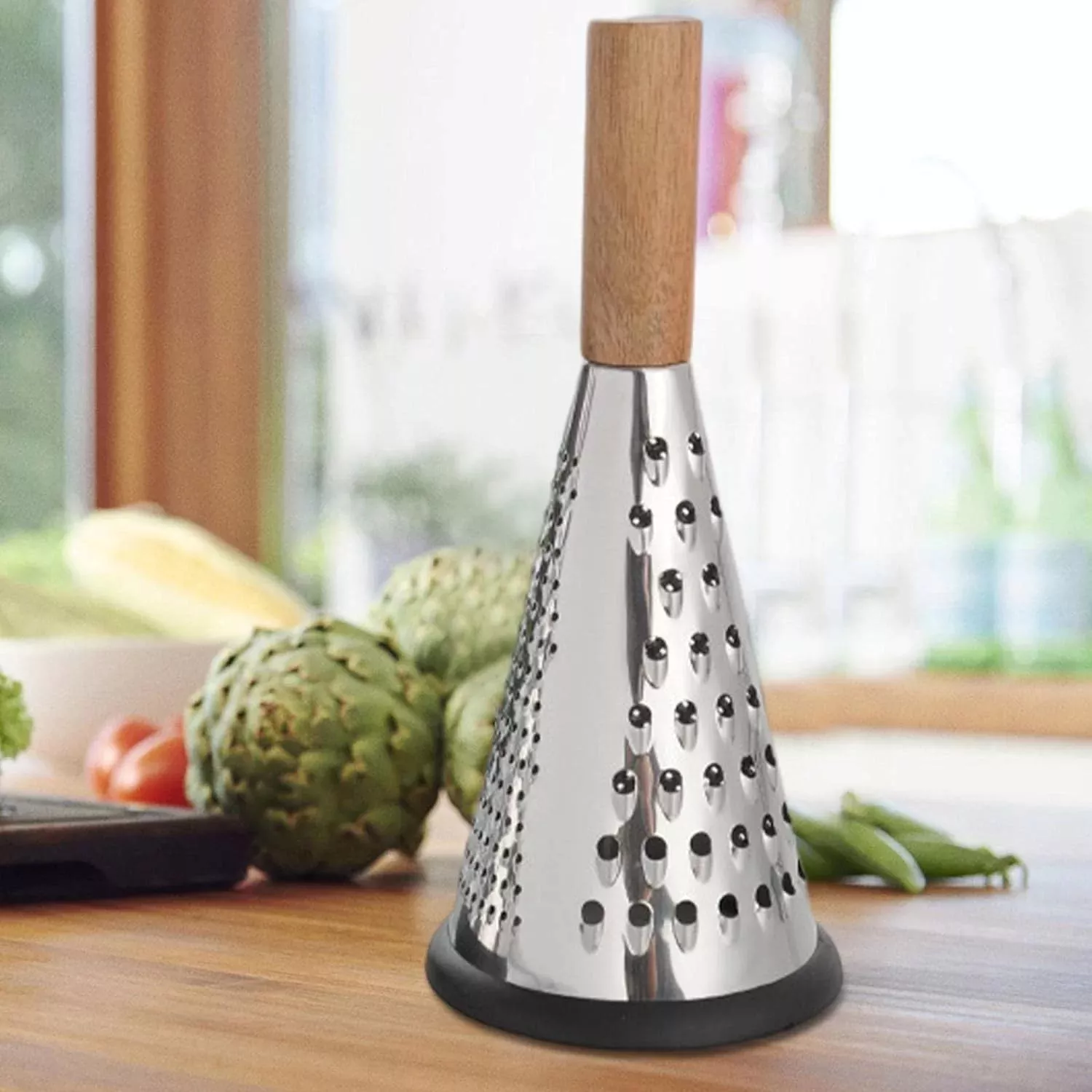 Conical Grater with Wooden Handle-AG00005454