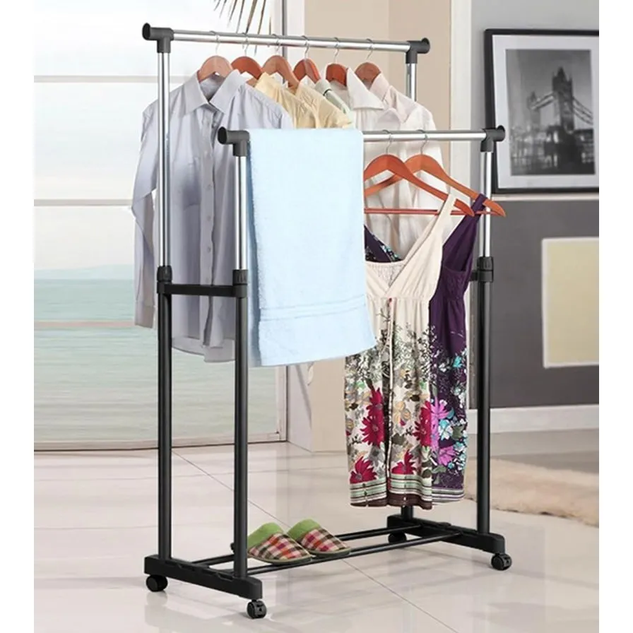 Double Pole Cloth Rack-AG00002055