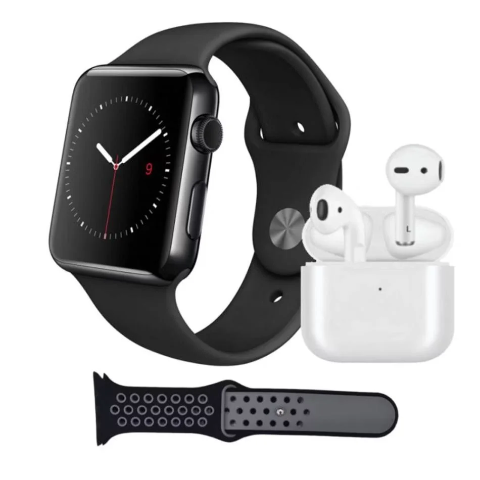 T55 Pro Max Smart Watch With Buds (Black)-AG00002645