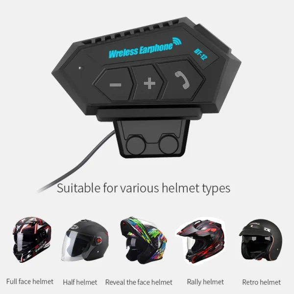 BT12 Bluetooth Motorcycle Helmet Headset - AG00006024 - Image 3