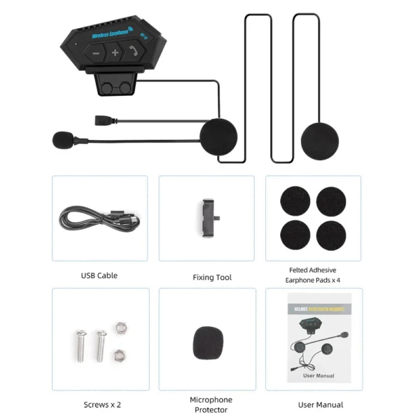 BT12 Bluetooth Motorcycle Helmet Headset - AG00006024 - Image 6