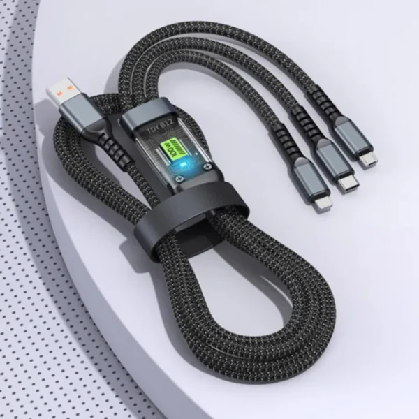 100W 3 In 1 Fast Charging Cable - AG00004645 - Image 4