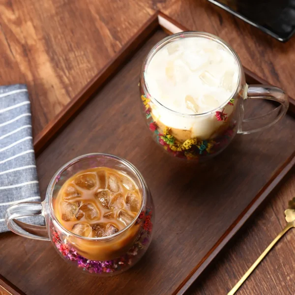 Double Glass Floral Mug - AG00006209 - Image 3