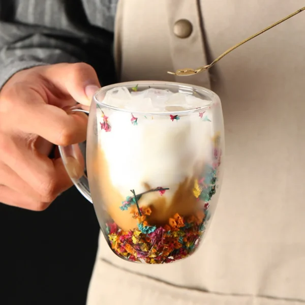 Double Glass Floral Mug - AG00006209 - Image 2