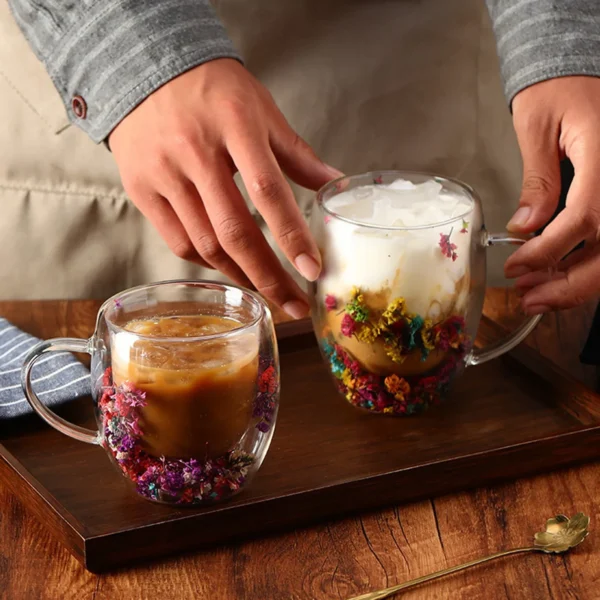 Double Glass Floral Mug - AG00006209 - Image 5