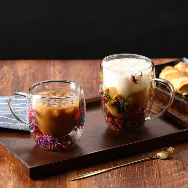 Double Glass Floral Mug - AG00006209 - Image 4