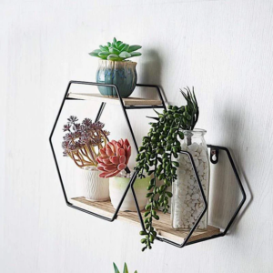 2 Layer Hexagon Wall Shelf - Metal - AG00006215