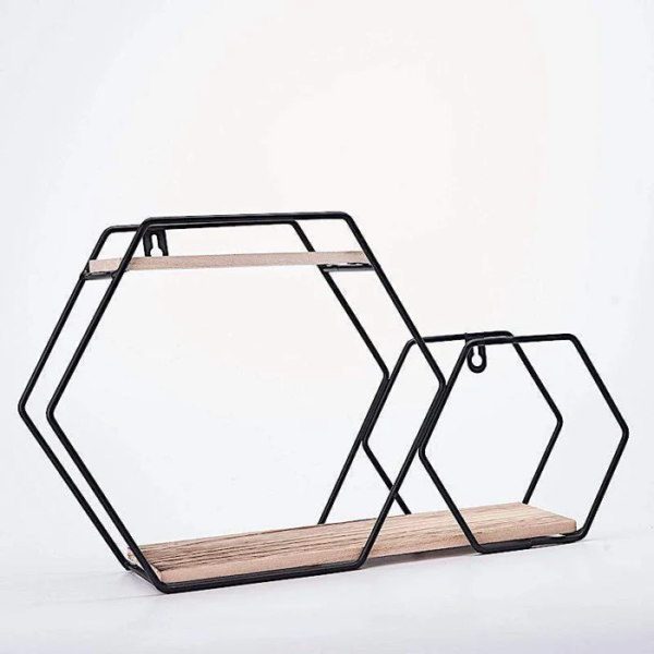 2 Layer Hexagon Wall Shelf - Metal - AG00006215 - Image 4