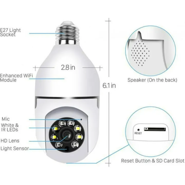 360 Rotation Smart Wi-Fi IP Camera - V380 - AG00006238 - Image 4