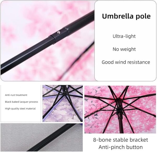 Transparent Flower Design Umbrella - AG00006239 - Image 3