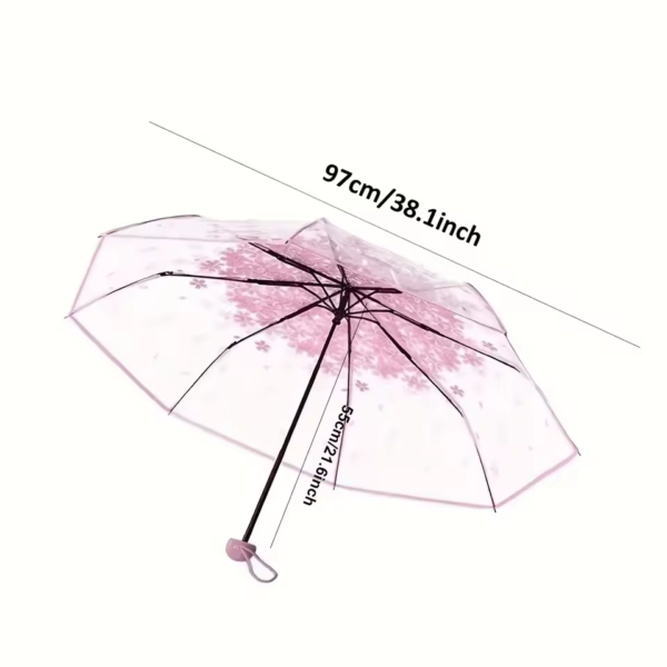 Transparent Flower Design Umbrella - AG00006239 - Image 4